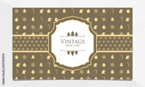 vintage natal card, vektor background