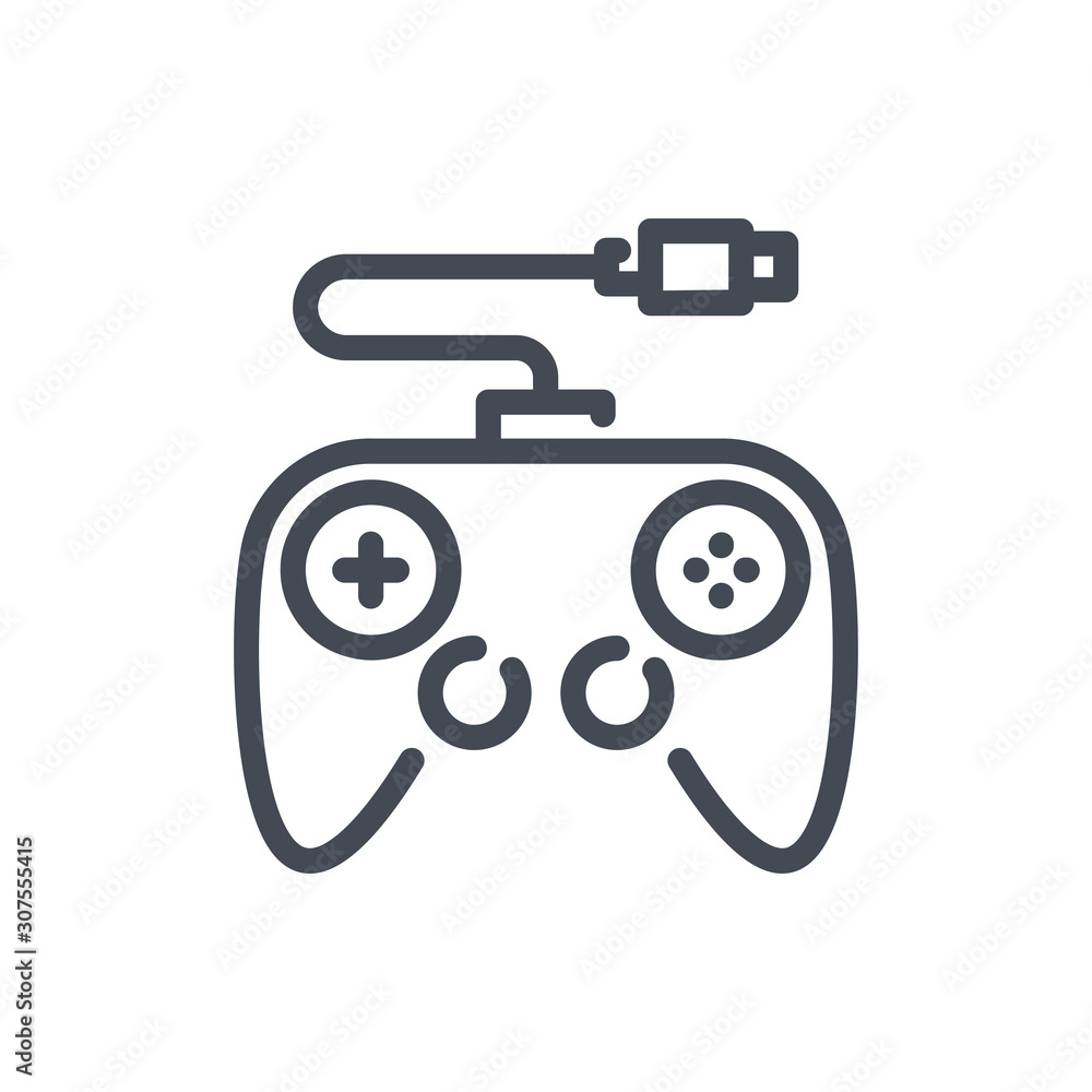 Gamepad line icon. Joystick and game controller vector outline sign. Gamepad line icon. Joystick and game controller vector outline sign.