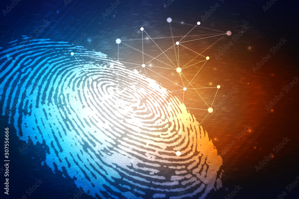 Fingerprint Scanning Technology Concept 2d Illustration Fingerprint Scanning Technology Concept 2d Illustration