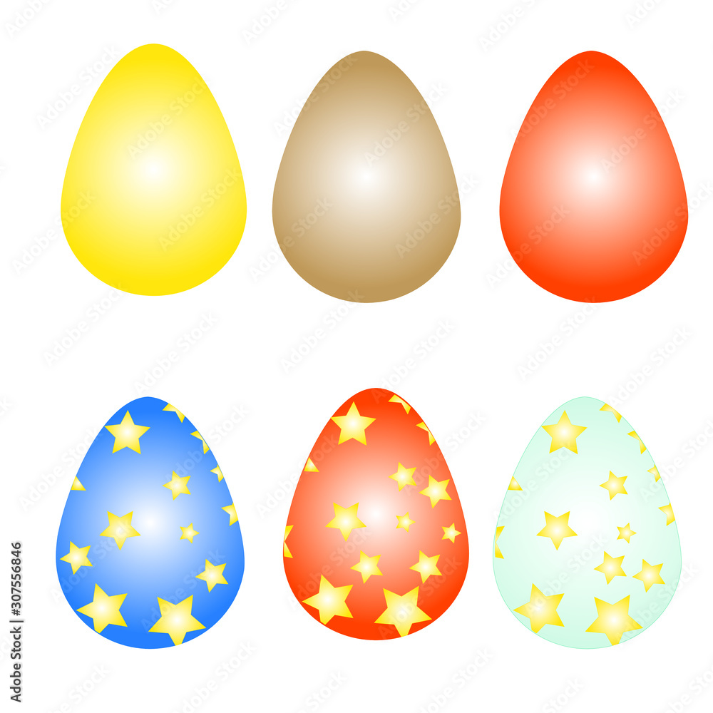 Vector illustration of Easter eggs collection on a white background Vector illustration of Easter eggs collection on a white background