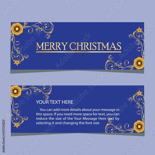 Merry Christmas and Happy New Year banner design.