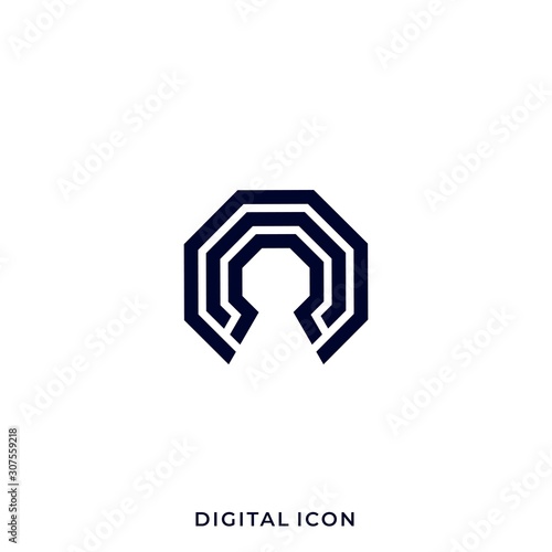 Polygon Key Illustration Vector Template