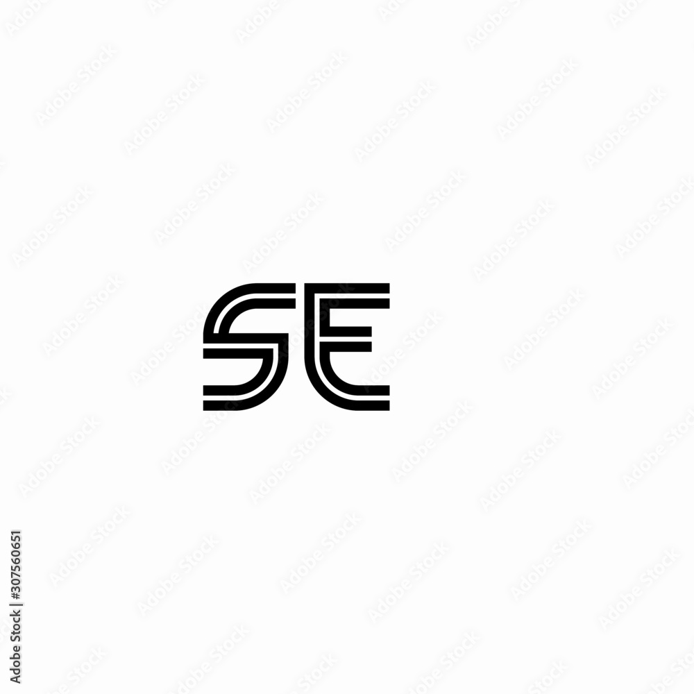 Initial outline letter SE style template Initial outline letter SE style template