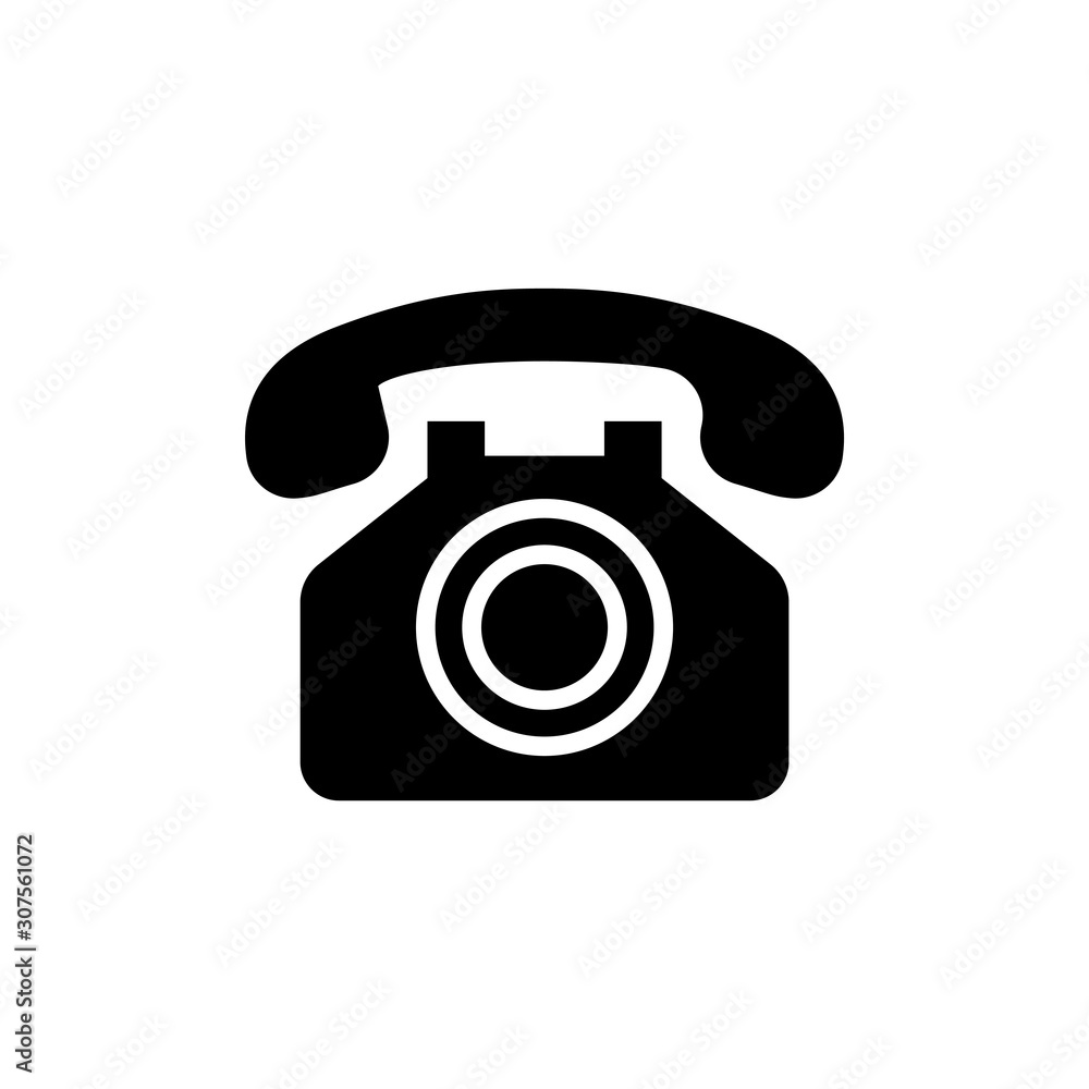 Retro Telephone Vector Glyph Icon, Solid Style. Retro Telephone Vector Glyph Icon, Solid Style.