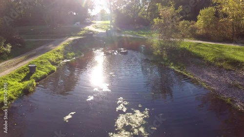 Wallpaper Mural Sunrise over Fish Farm (drone video) Torontodigital.ca