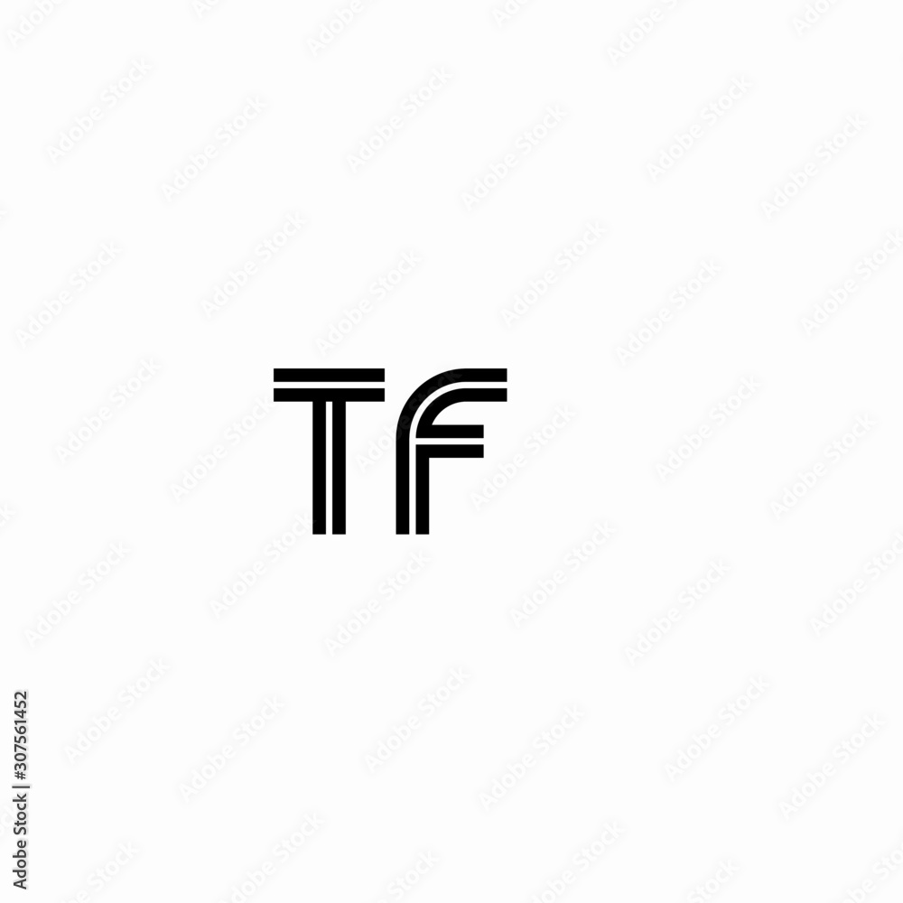 Initial outline letter TF style template Initial outline letter TF style template