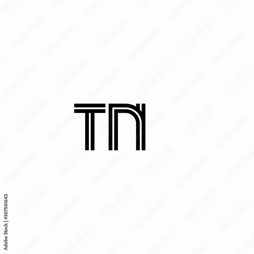 Initial outline letter TN style template Initial outline letter TN style template