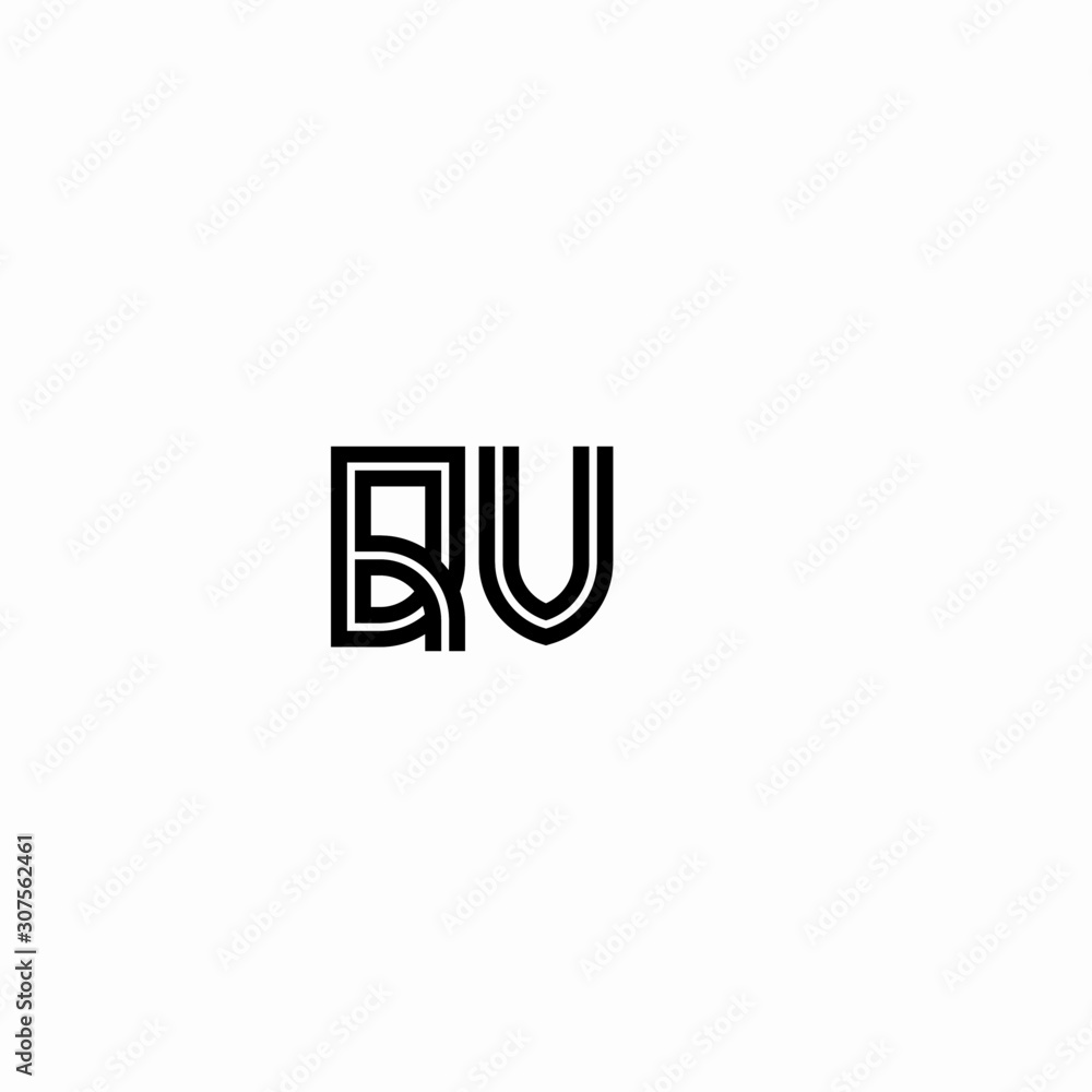 Initial outline letter QV style template