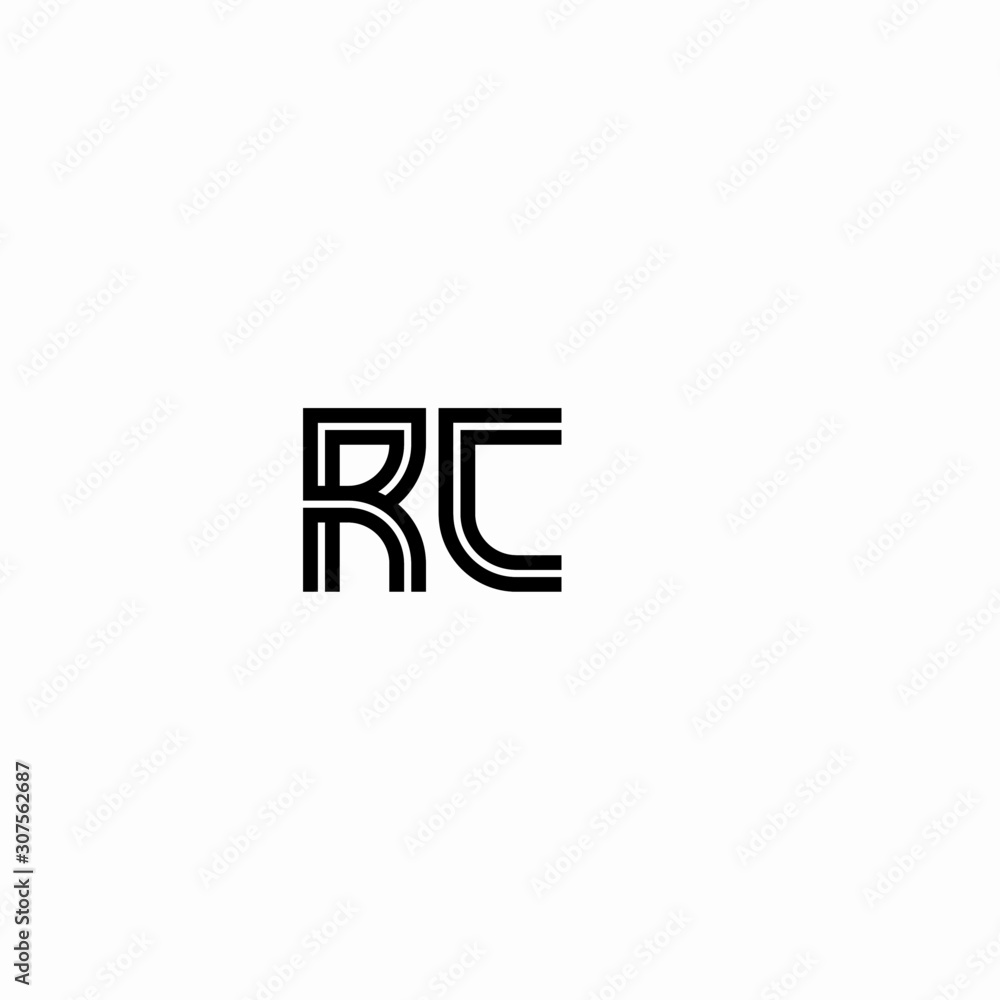 Initial outline letter RC style template Initial outline letter RC style template
