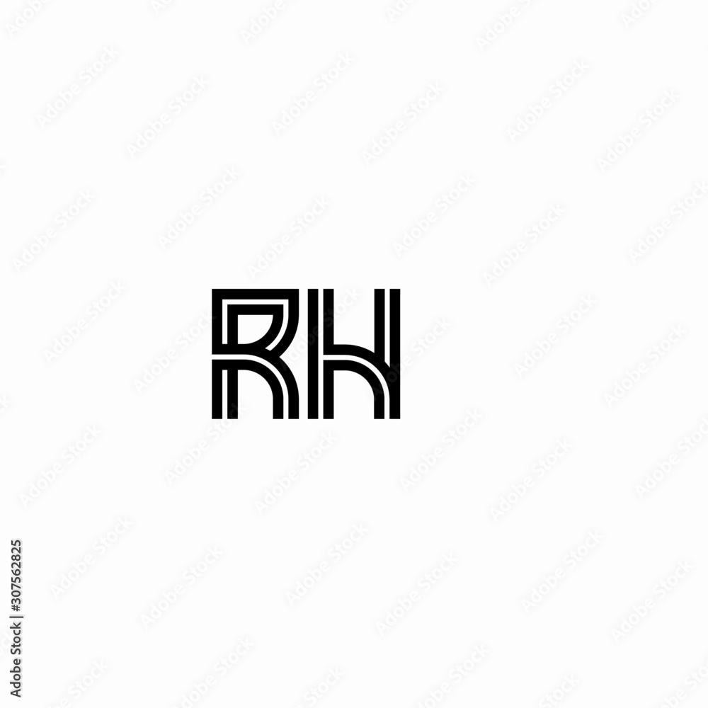 Initial outline letter RH style template Initial outline letter RH style template