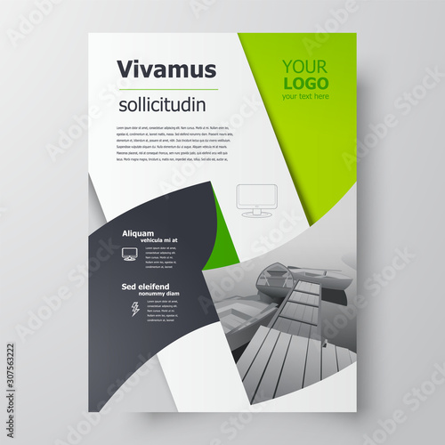 Flyer brochure design, business flyer size A4 template, creative leaflet green color