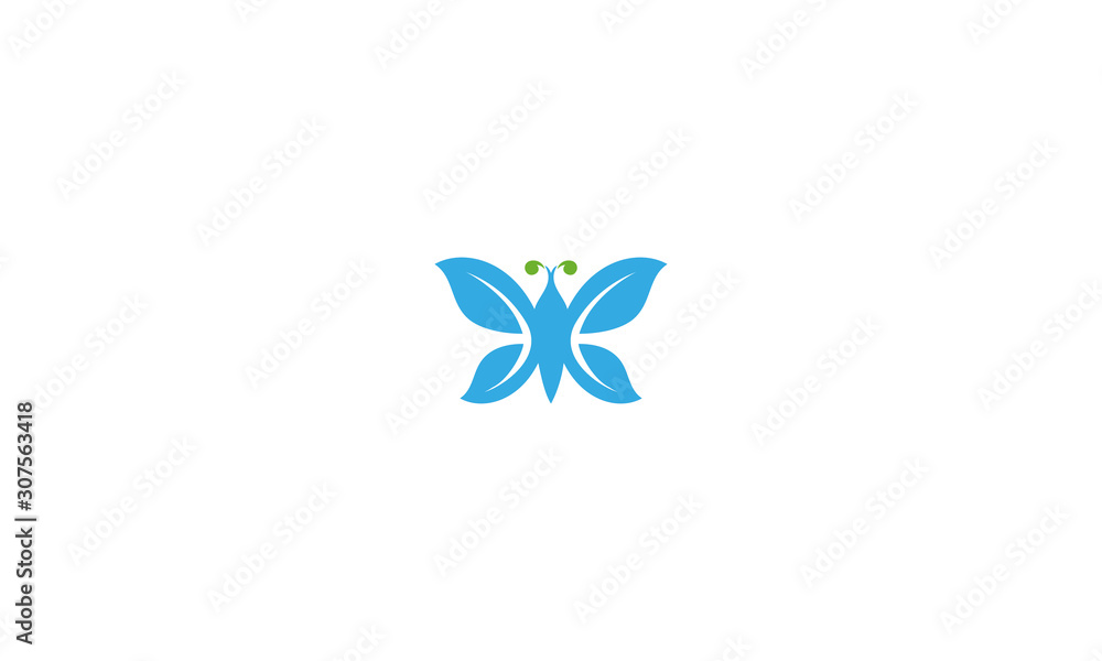 a combination of a butterfly and leaf icon logo