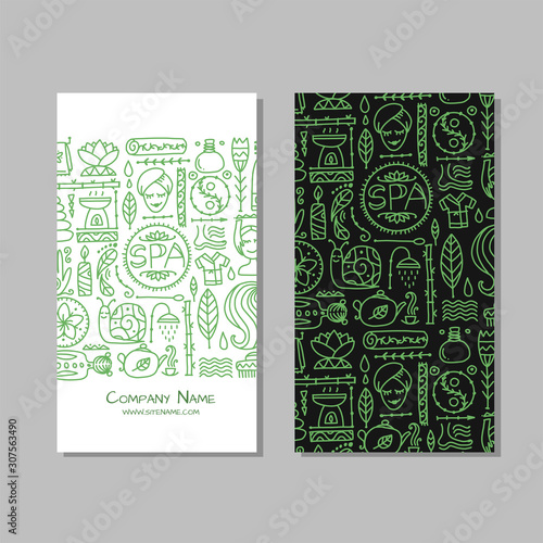 Business card design. Spa salon background