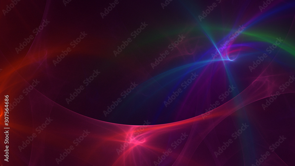 3D rendering abstract red fractal light background