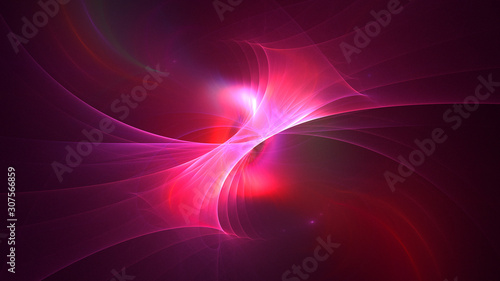 3D rendering abstract red fractal light background