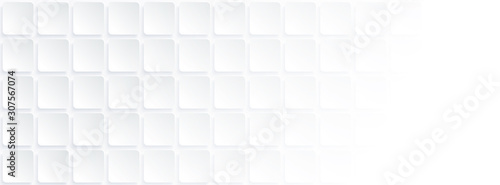 White geometric square background in paper art style. Use for banner, website cover, print ads.