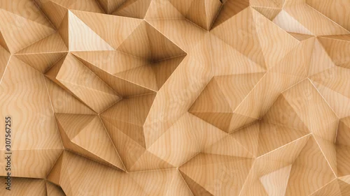 Panel kuchenny z motywem Polygonal abstract background with wood texture