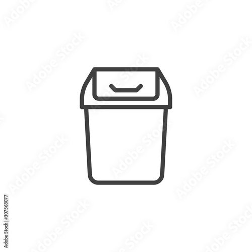 Trashcan basket line icon. linear style sign for mobile concept and web design. Garbage Bin outline vector icon. Symbol, logo illustration. Vector graphics