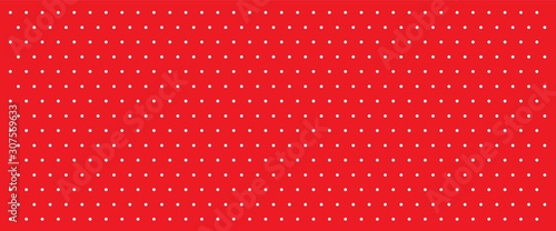 White small dots on red background. Polka dot seamless pattern. 