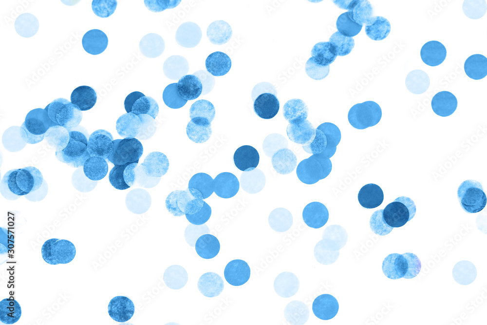 Blue confetti background. Flat lay style. Festive concept Blue confetti background. Flat lay style. Festive concept