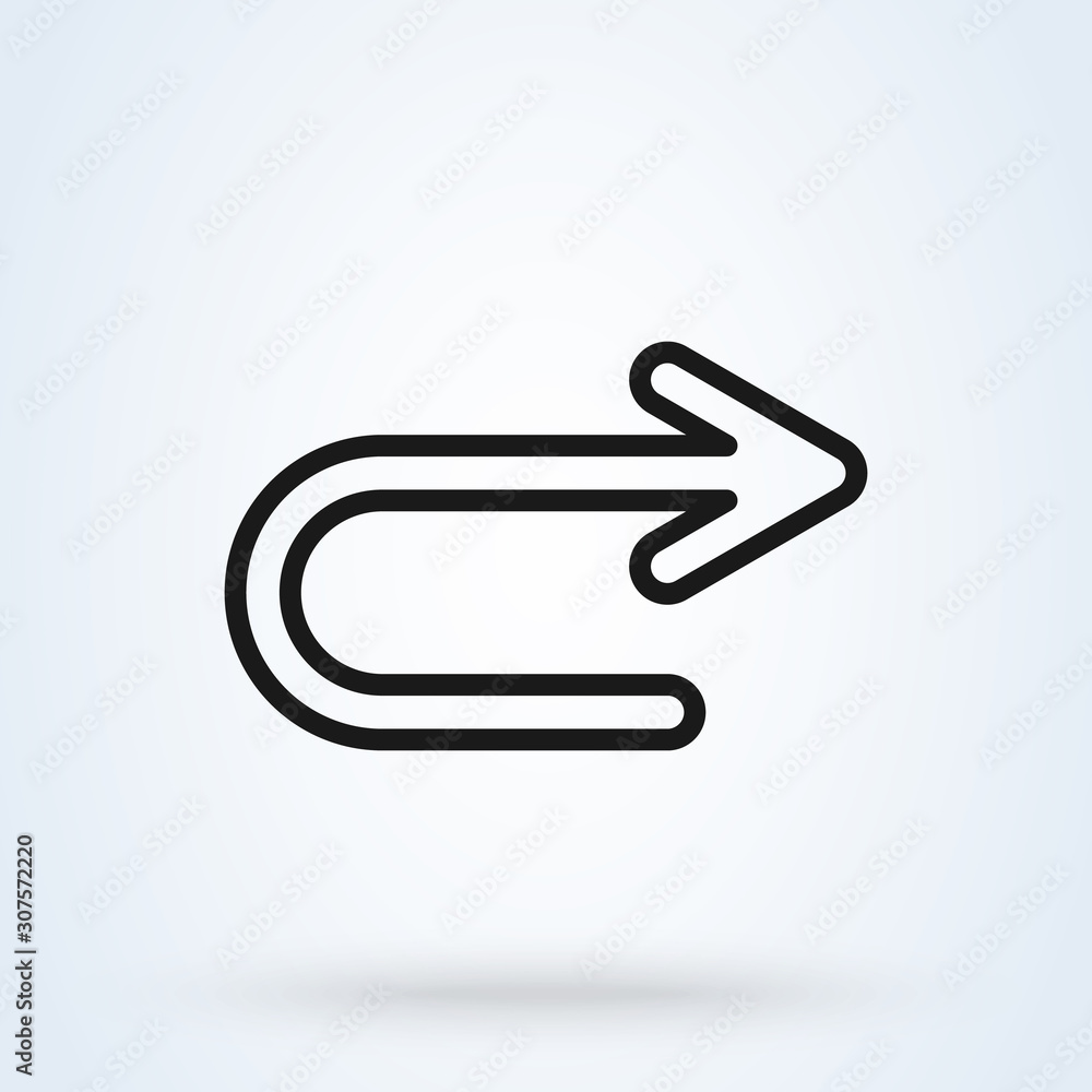 Back arrow Simple . line art modern icon design illustration. Back arrow Simple . line art modern icon design illustration.
