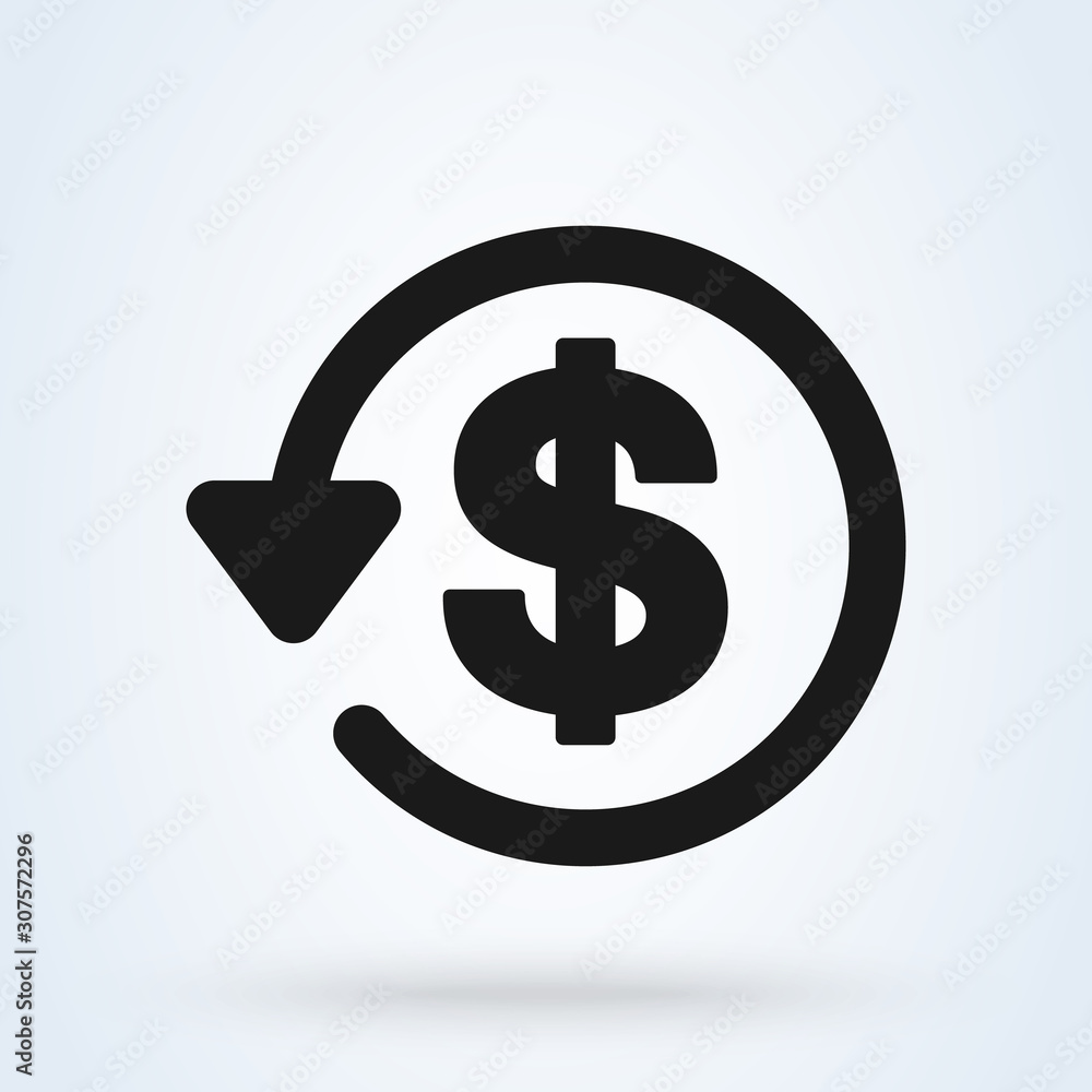 money transfer and Chargeback. modern icon design illustration. money transfer and Chargeback. modern icon design illustration.