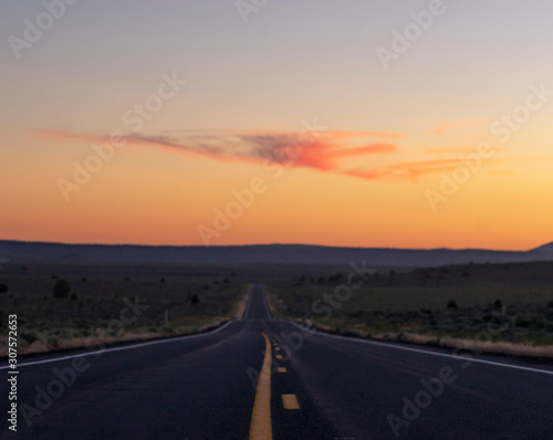 road at sunset