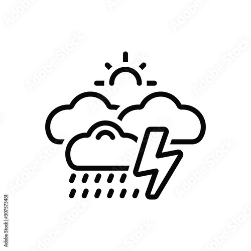 Black line icon for whether 
