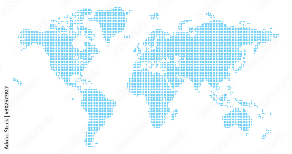 Fototapeta premium A world map background made of circles or dot shapes