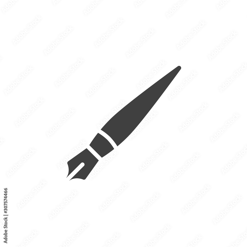 Fountain pen vector icon. filled flat sign for mobile concept and web design. Ink pen nib glyph icon. Symbol, logo illustration. Vector graphics Fountain pen vector icon. filled flat sign for mobile concept and web design. Ink pen nib glyph icon. Symbol, logo illustration. Vector graphics