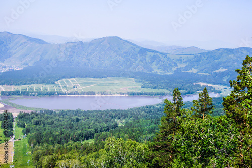 Altay beautiful mountains, green trees, pines, breathtaking views, landscapes and panoramas