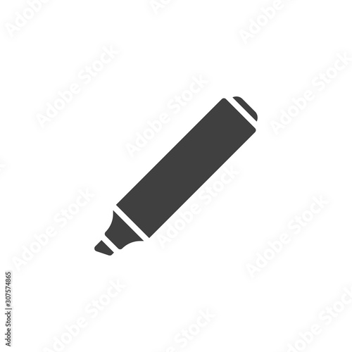 The marker vector icon. filled flat sign for mobile concept and web design. Highlighter pen glyph icon. Symbol, logo illustration. Vector graphics