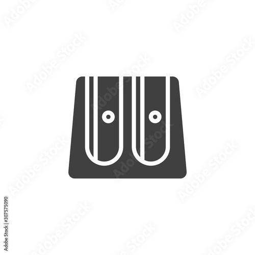Pencil sharpener vector icon. filled flat sign for mobile concept and web design. Double Hole Pencil Sharpener glyph icon. Symbol, logo illustration. Vector graphics