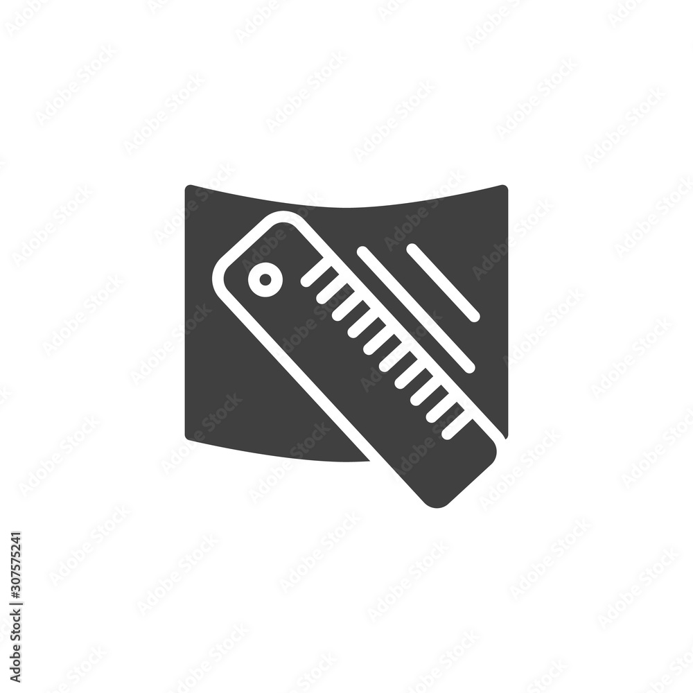Sheet of paper and ruler vector icon. filled flat sign for mobile concept and web design. Drawing tool glyph icon. Symbol, logo illustration. Vector graphics Sheet of paper and ruler vector icon. filled flat sign for mobile concept and web design. Drawing tool glyph icon. Symbol, logo illustration. Vector graphics