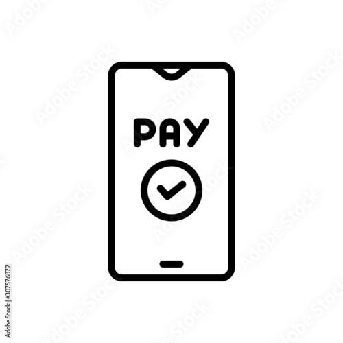 Black line icon for pay 