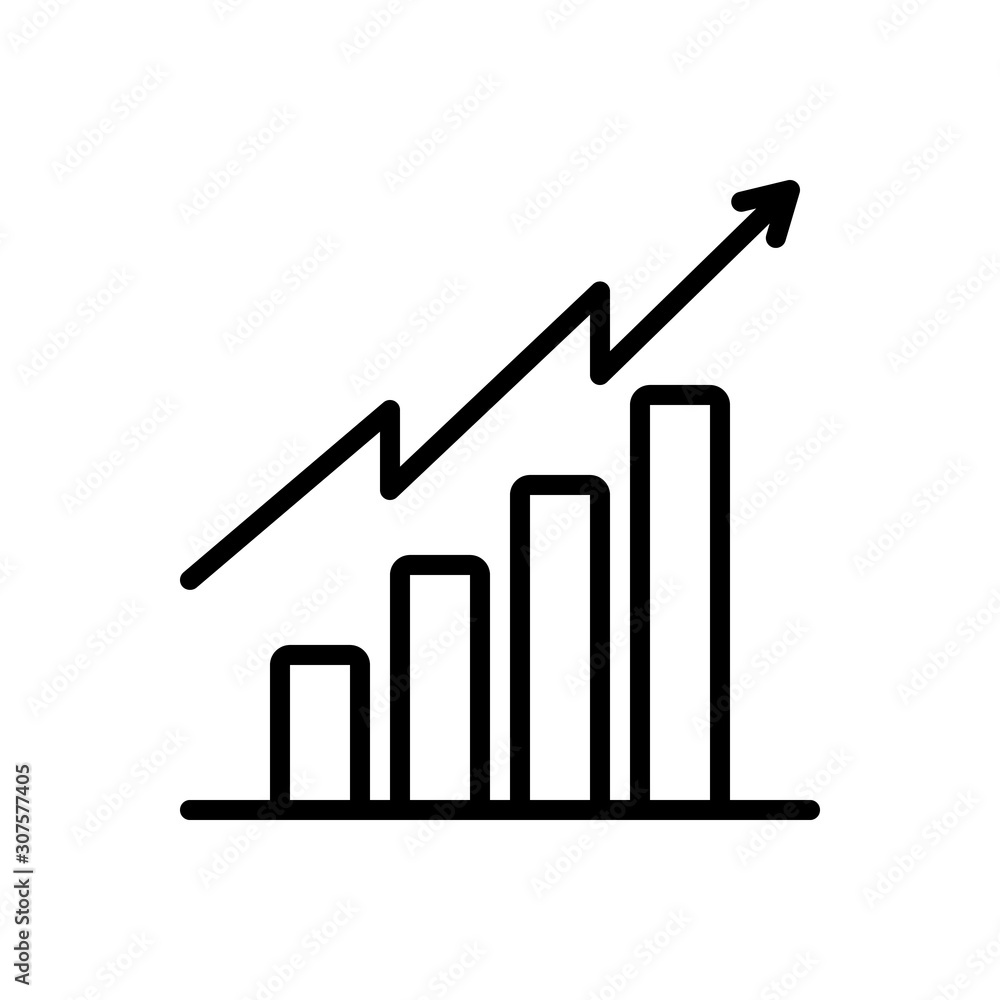Black line icon for tendency Black line icon for tendency