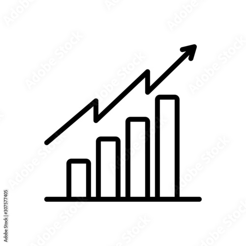 Black line icon for tendency