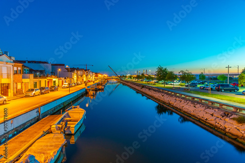 View of a colorful channel at Aveiro, Portugal