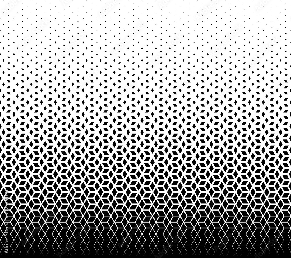 Naklejka Geometric pattern of black diamonds on a white background.