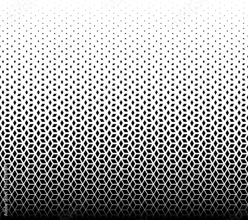 Geometric pattern of black diamonds on a white background.