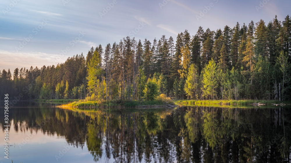 Finland lake landscape in summer