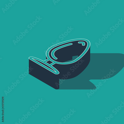 Isometric Anal plug icon isolated on green background. Butt plug sign. Fetish accessory. Sex toy for men and woman. Vector Illustration