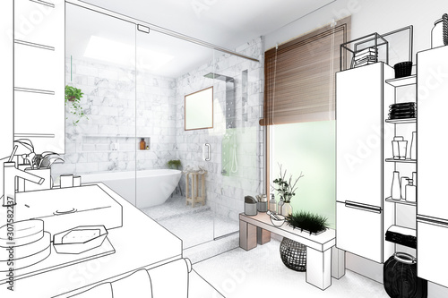 Luxury Bathroom Integration (illustration) - 3d visualization