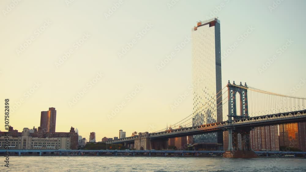 Manhattan bridge in New York in the evening Manhattan bridge in New York in the evening