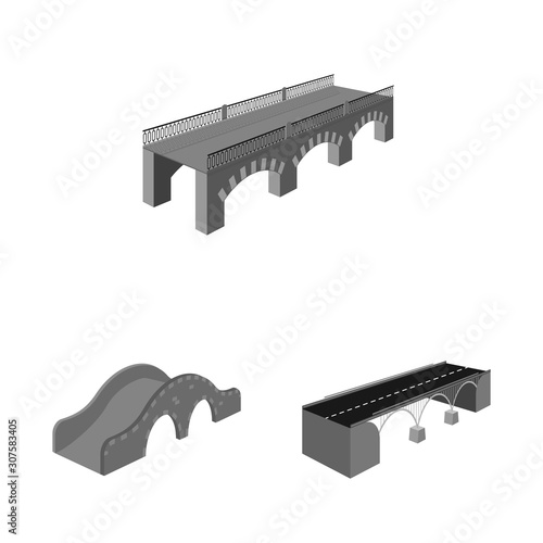 Vector illustration of connection and crossing symbol. Collection of connection and design stock symbol for web.