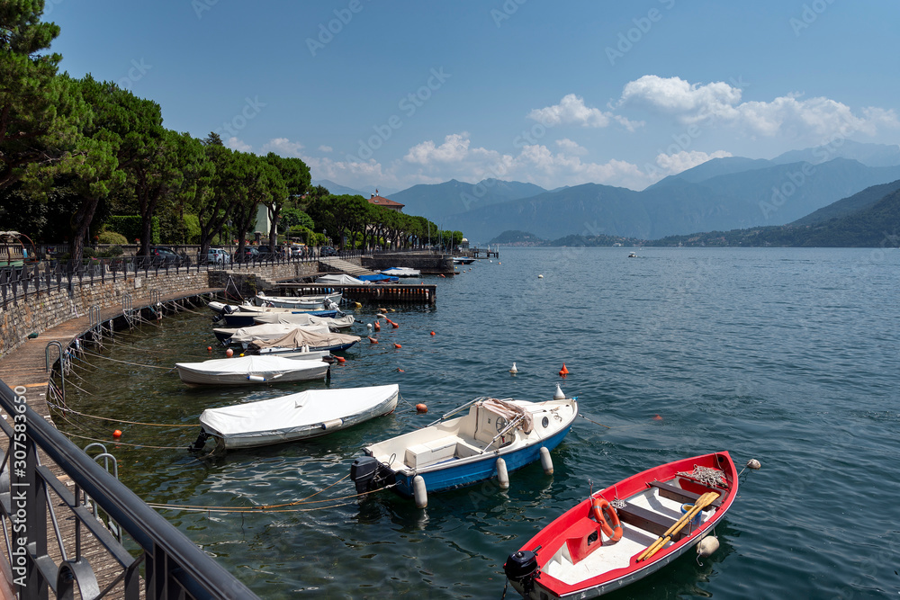 Hot summer morning by Como Lake, Italy.