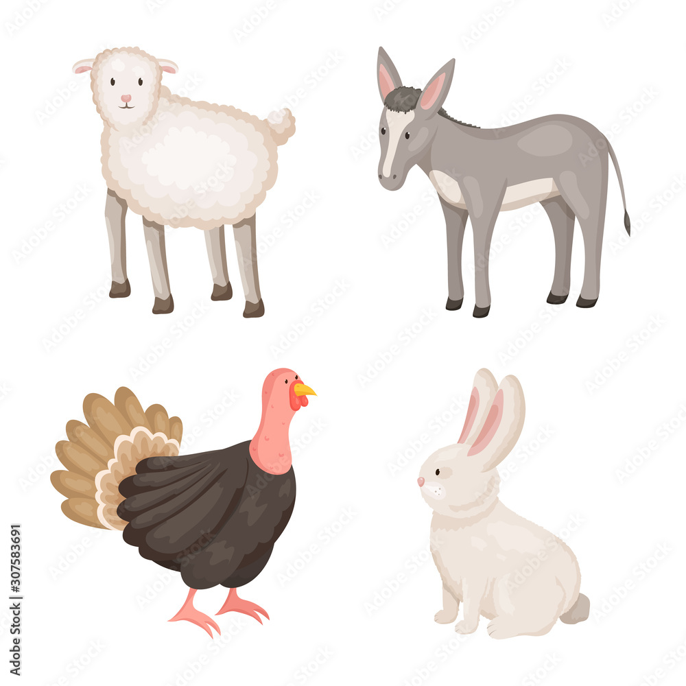 Vector illustration of farm and food icon. Collection of farm and countryside stock symbol for web.