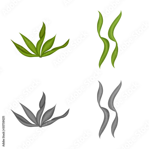 Vector design of protein and sea symbol. Collection of protein and natural vector icon for stock.