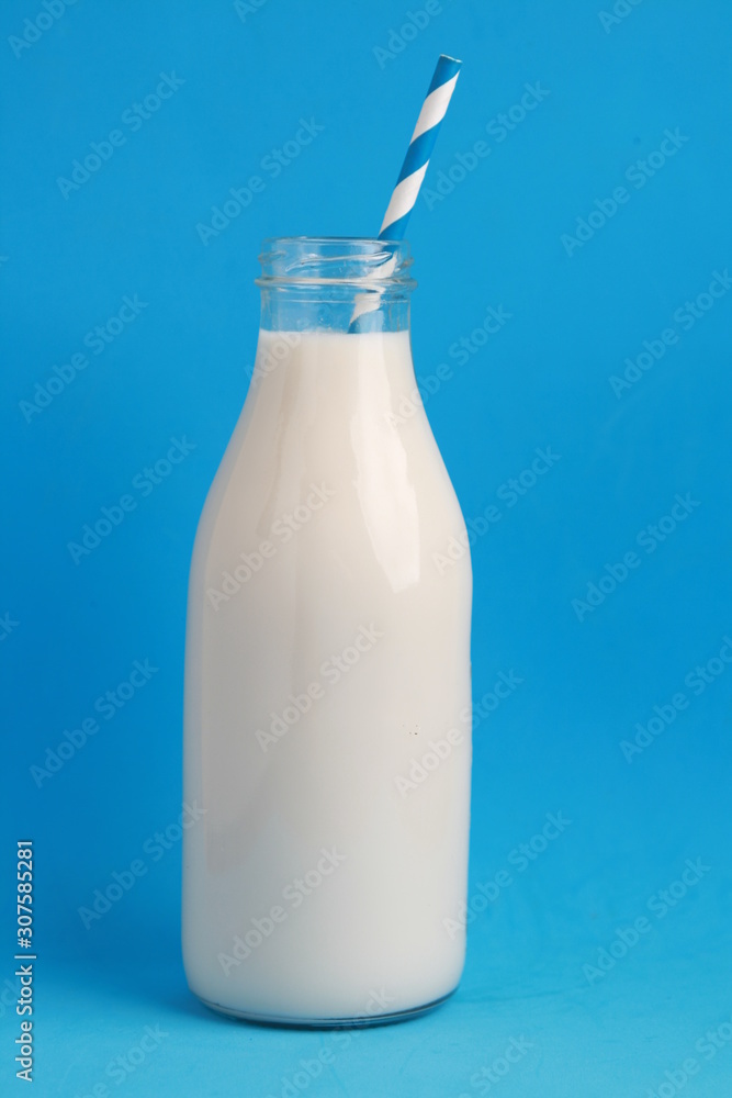 glass bottle with delicious milk.. glass bottle with delicious milk..