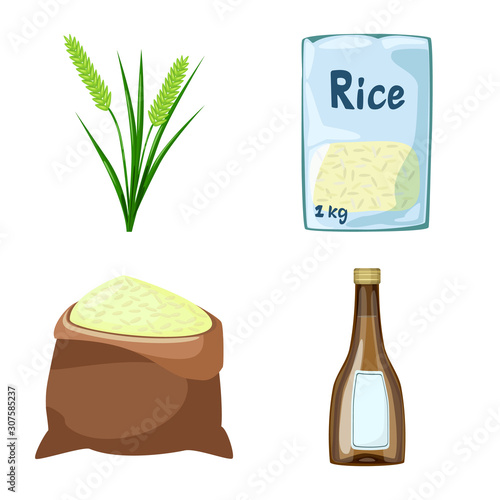 Vector design of food and organic icon. Collection of food and agricultural stock vector illustration.